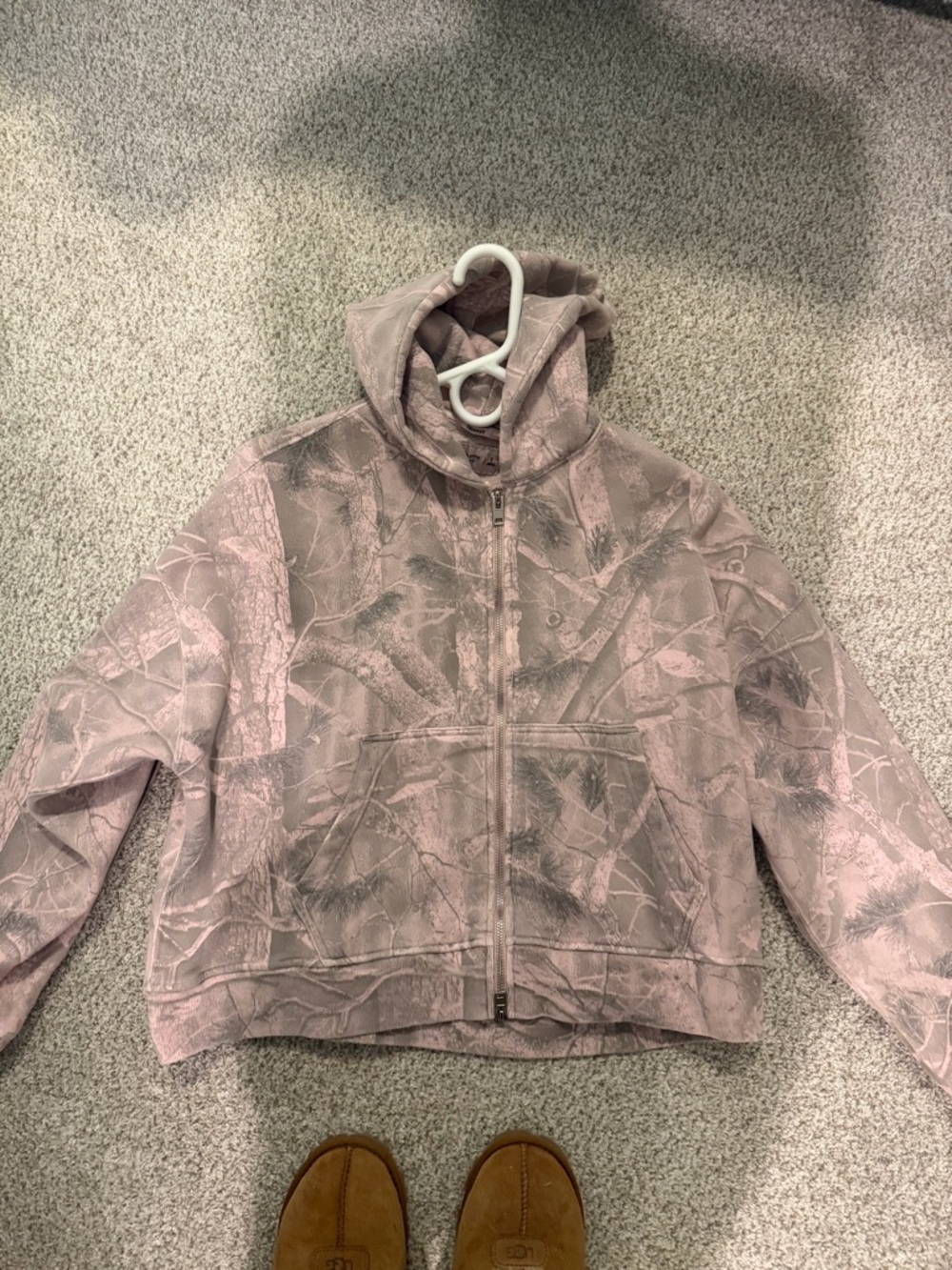 Abercrombie & Fitch Pink and Gray camo Zip Hoodie